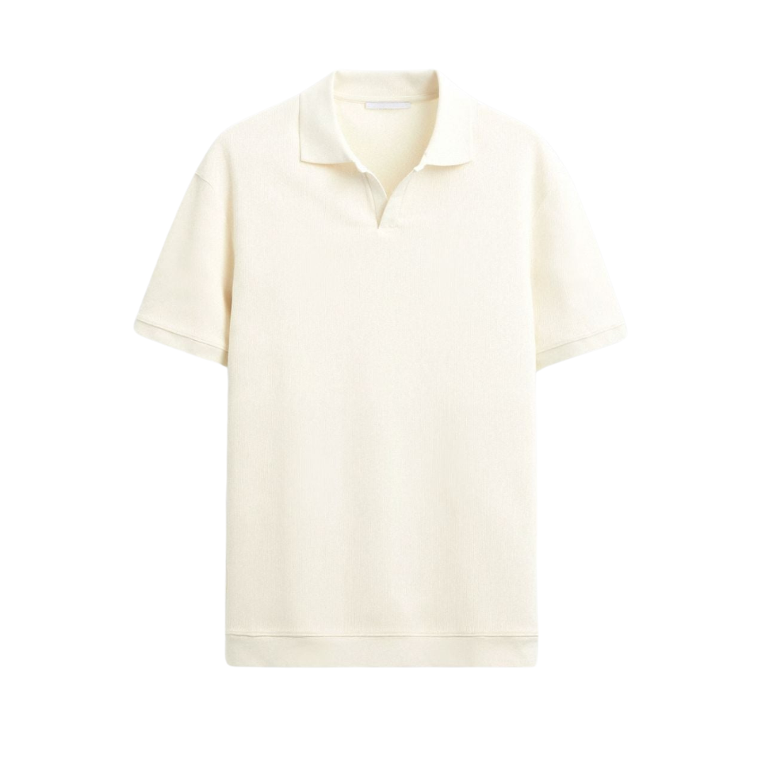 Polo T-shirt en Laine Structurée