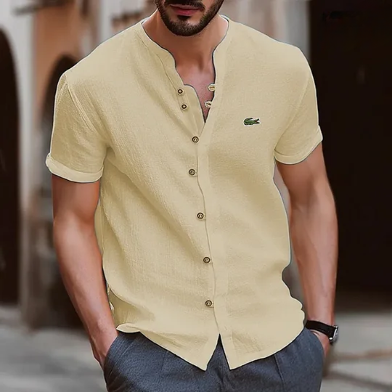 LC™ | Chemise Henley en Lin Ultra-Aéré pour l'Été