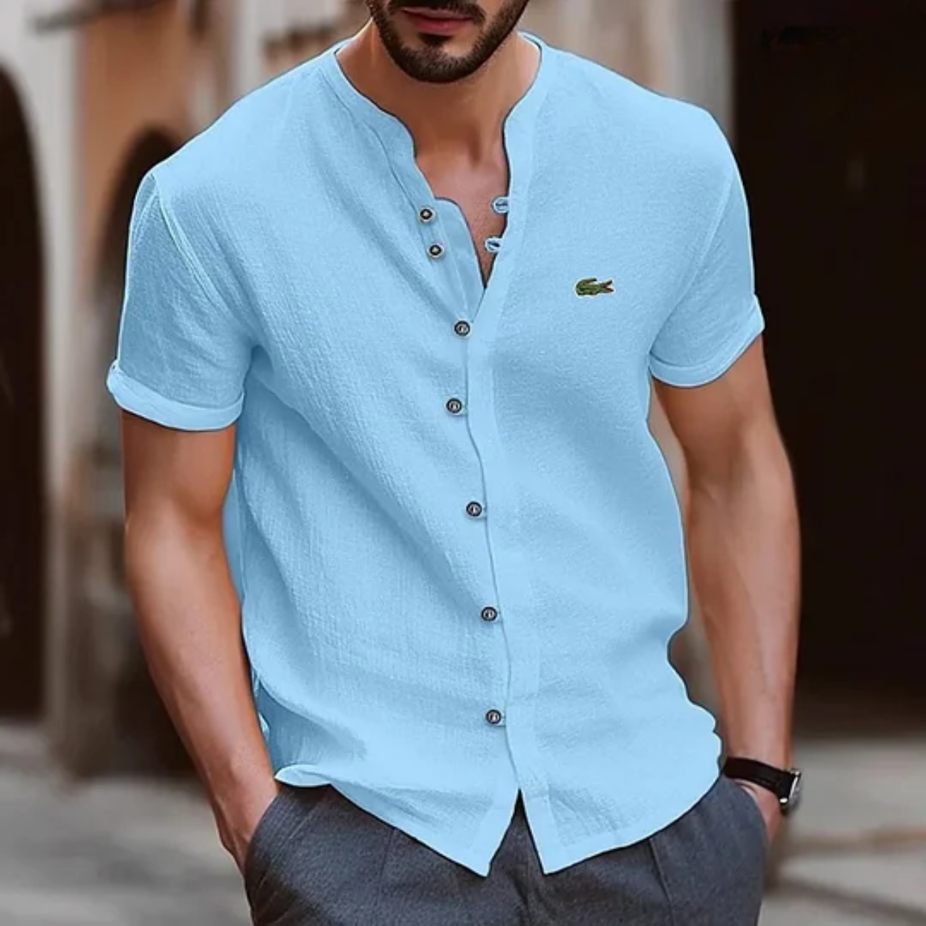 LC™ | Chemise Henley en Lin Ultra-Aéré pour l'Été