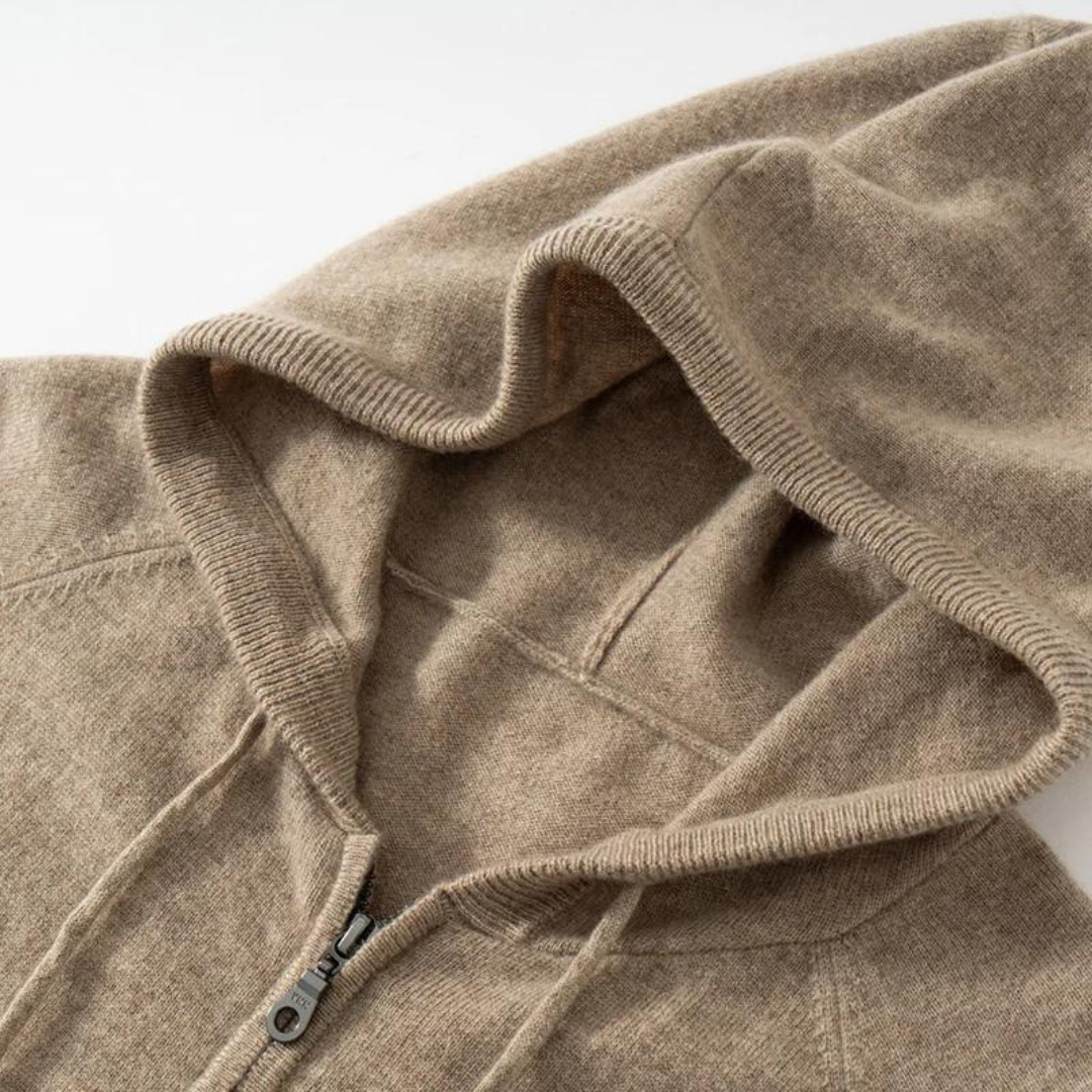 Gilet à Capuche 100% Cachemire