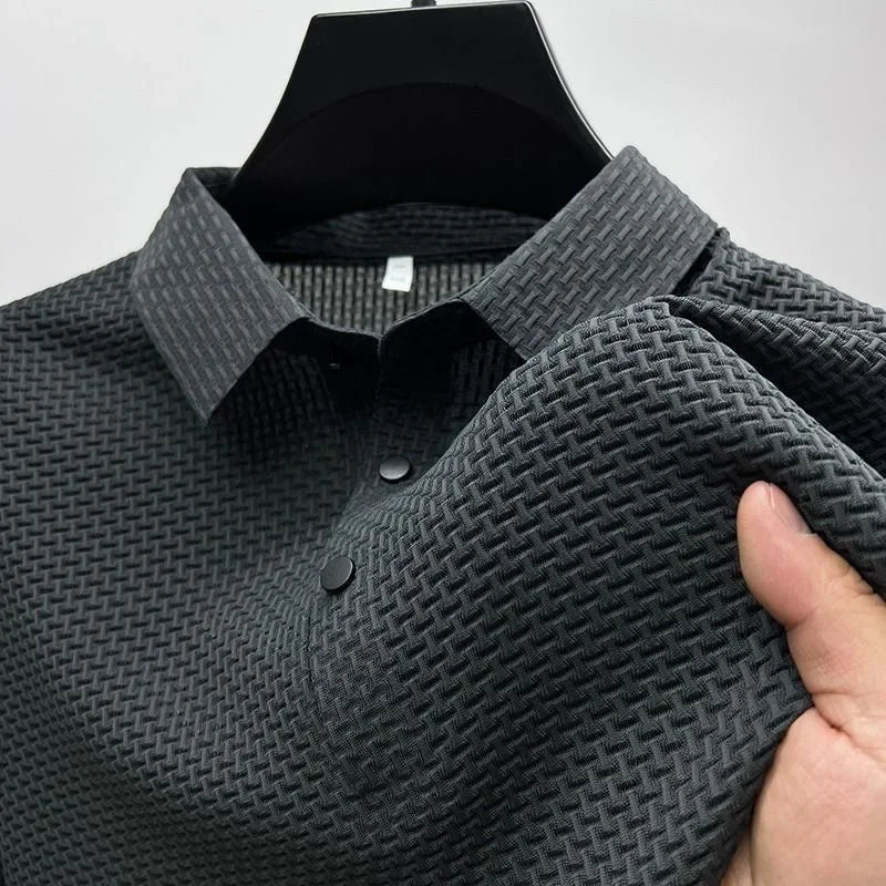 Polo Structuré à Manches Courtes Pour Hommes | Décontracté