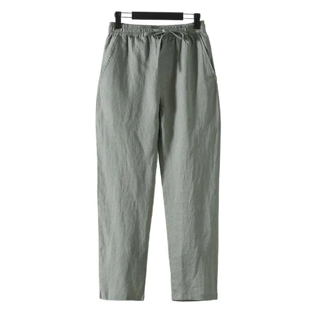 Fez - Pantalon en Lin (Coupe Droite)
