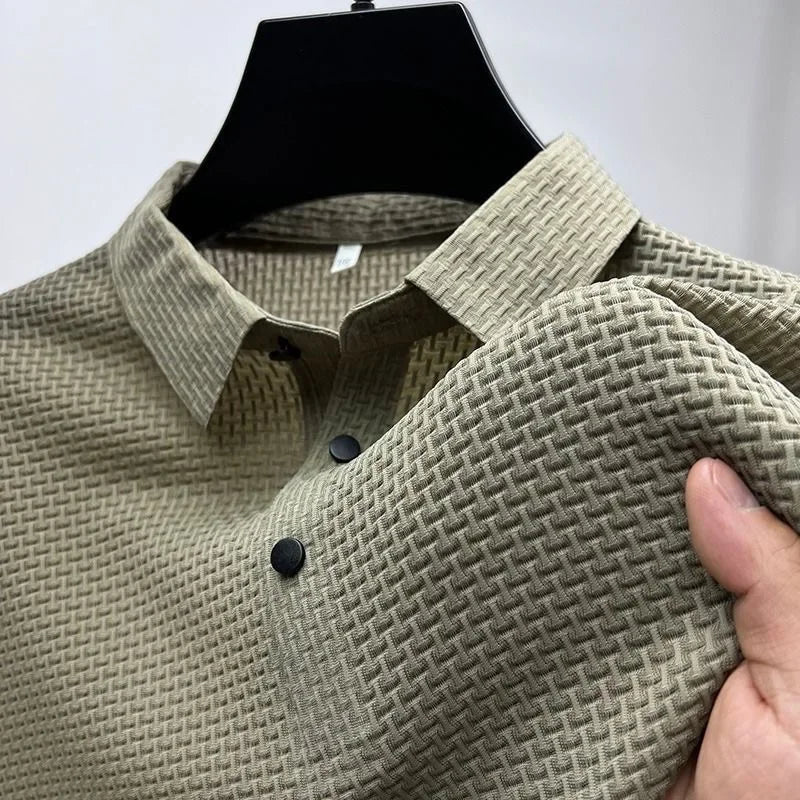 Polo Structuré à Manches Courtes Pour Hommes | Décontracté