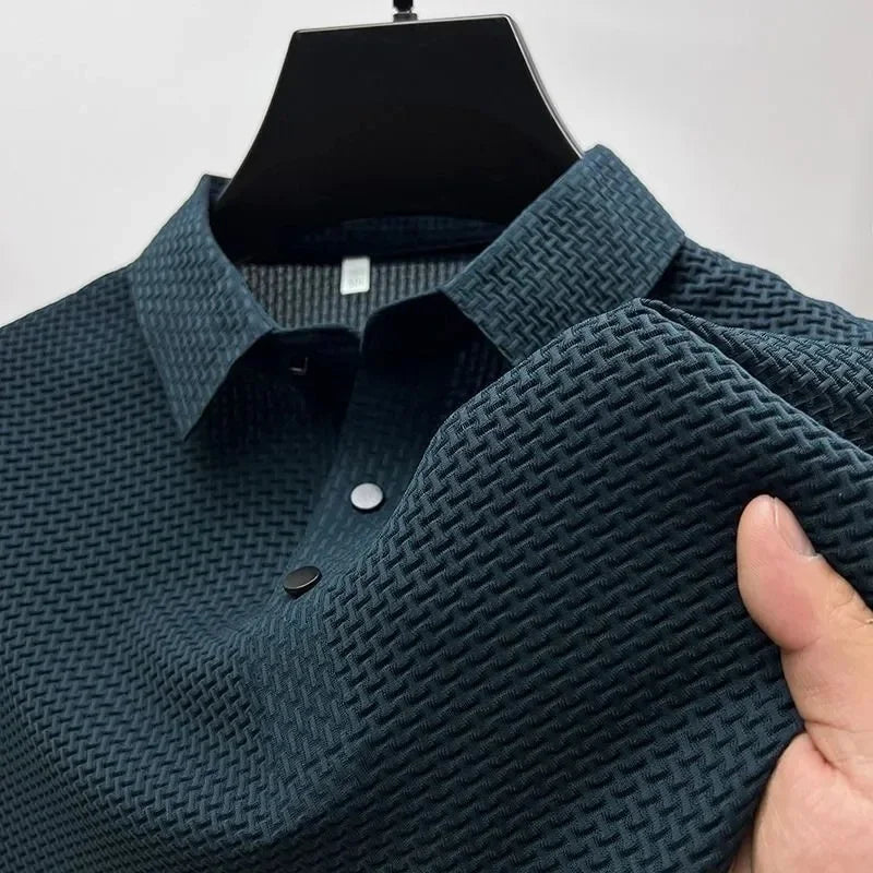 Polo Structuré à Manches Courtes Pour Hommes | Décontracté