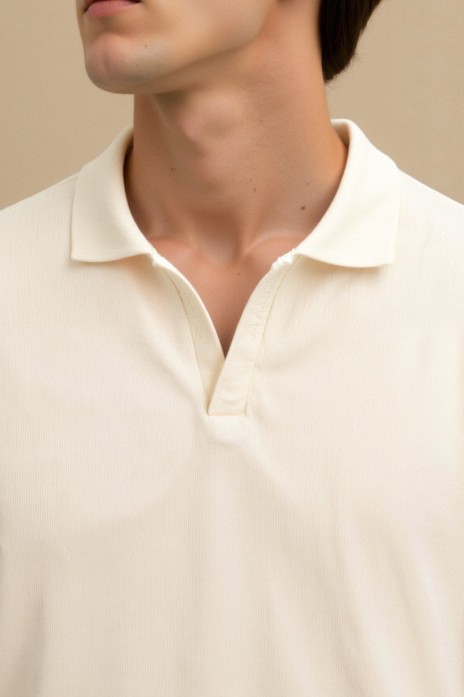 Polo T-shirt en Laine Structurée