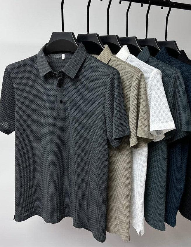 Polo Structuré à Manches Courtes Pour Hommes | Décontracté