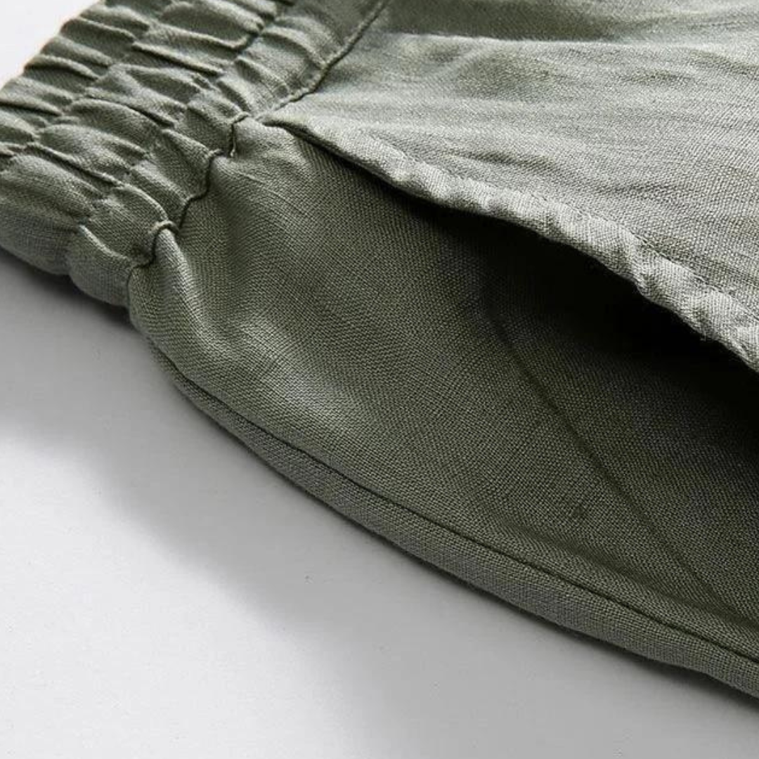 Fez - Pantalon en Lin (Coupe Droite)