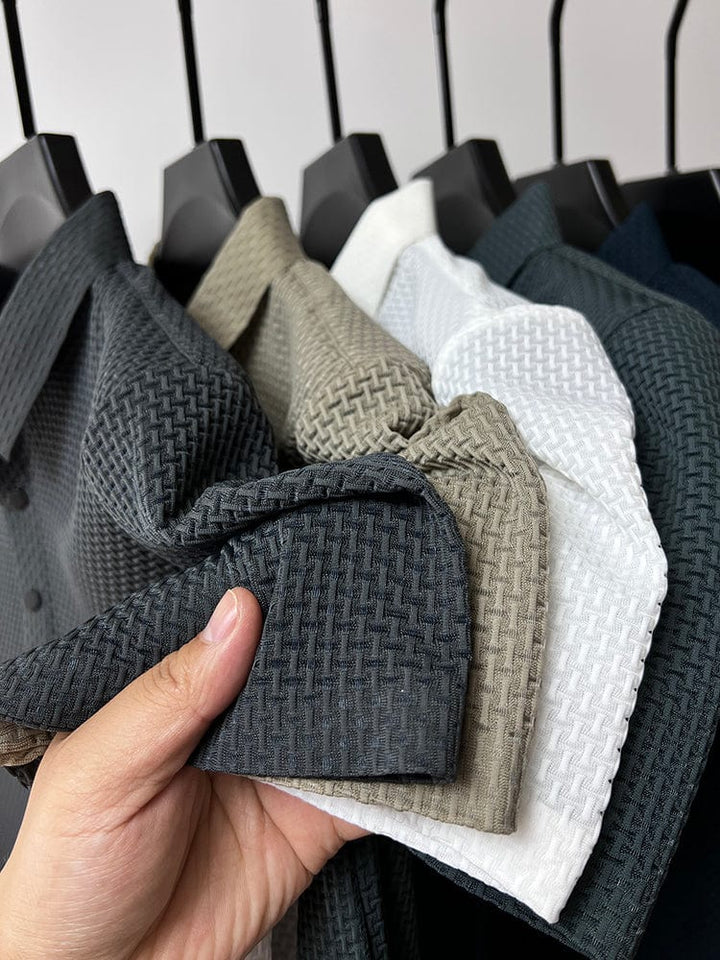 Polo Structuré à Manches Courtes Pour Hommes | Décontracté