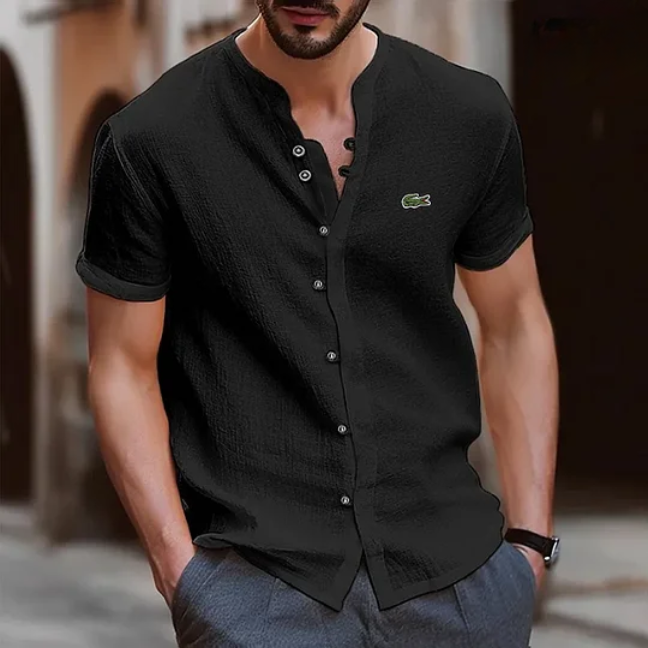 LC™ | Chemise Henley en Lin Ultra-Aéré pour l'Été