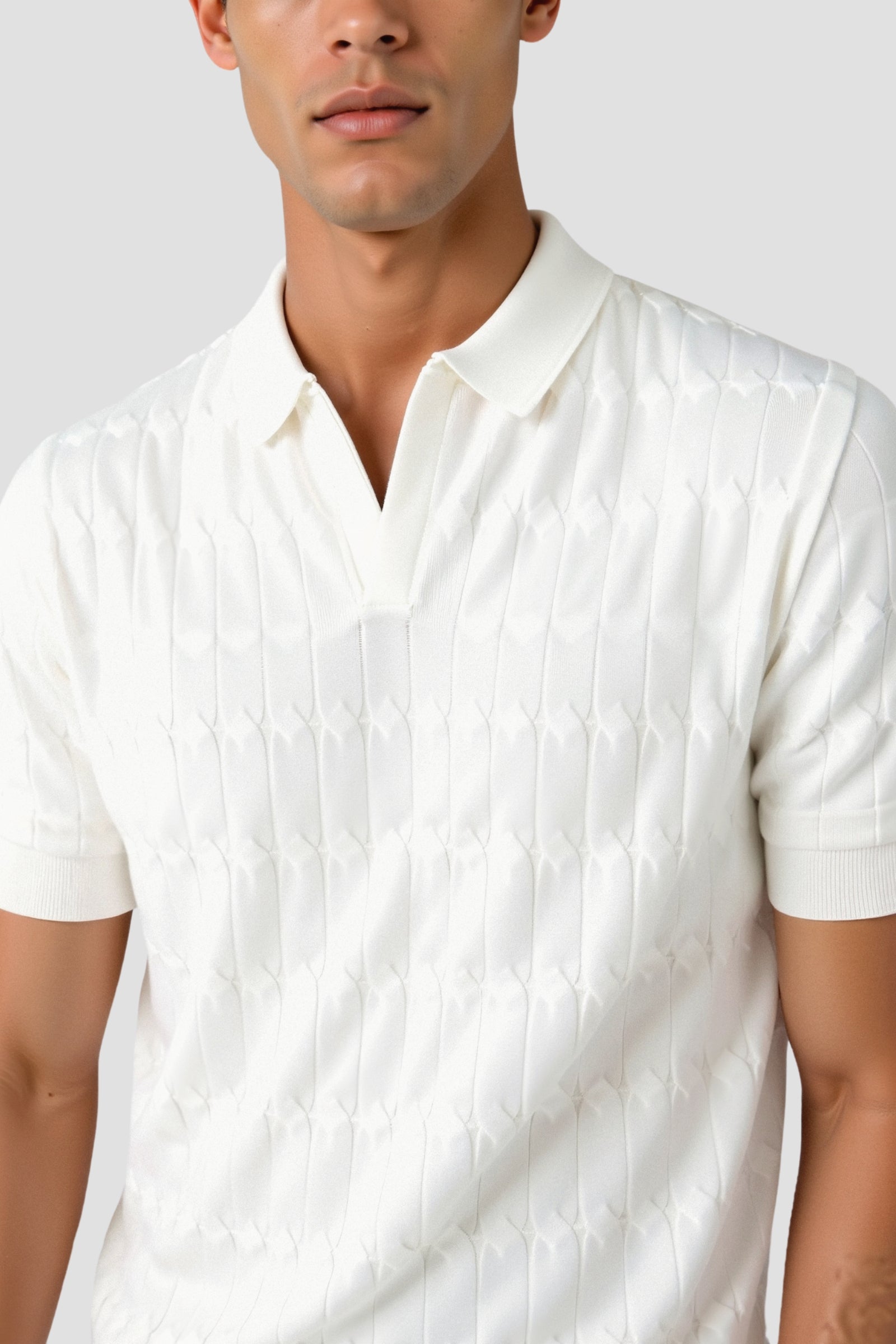 Polo en V côtelé Premium