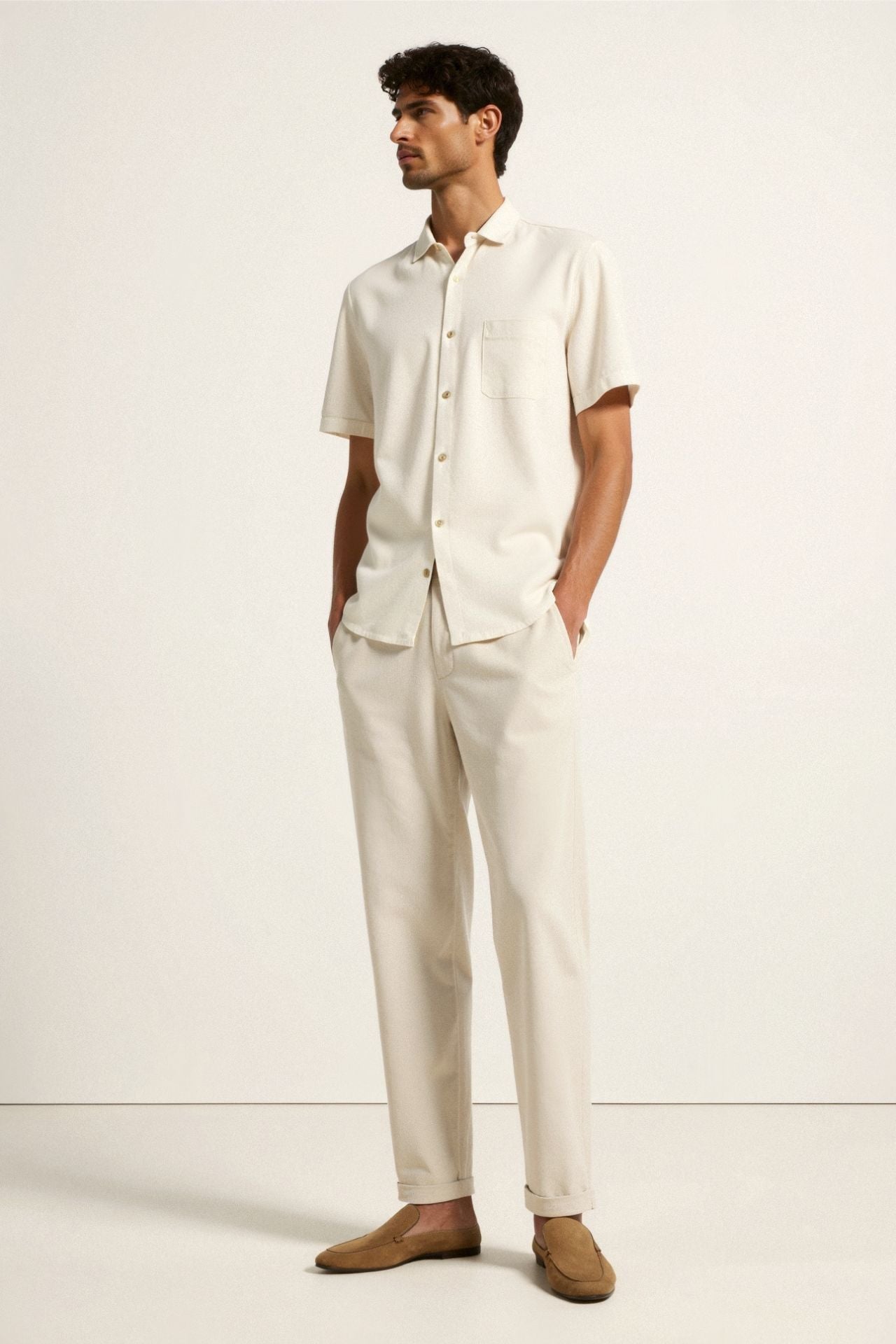 Pantalons en Lin Ample Coupe Classique