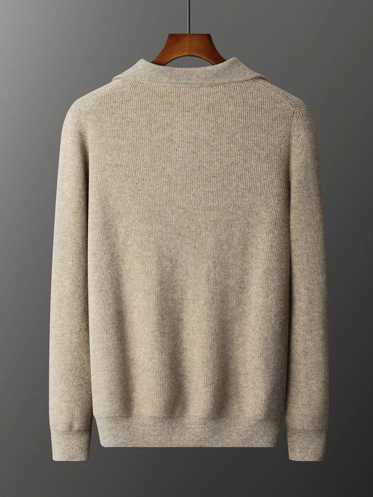 Pull à col zippé en cachemire 100%