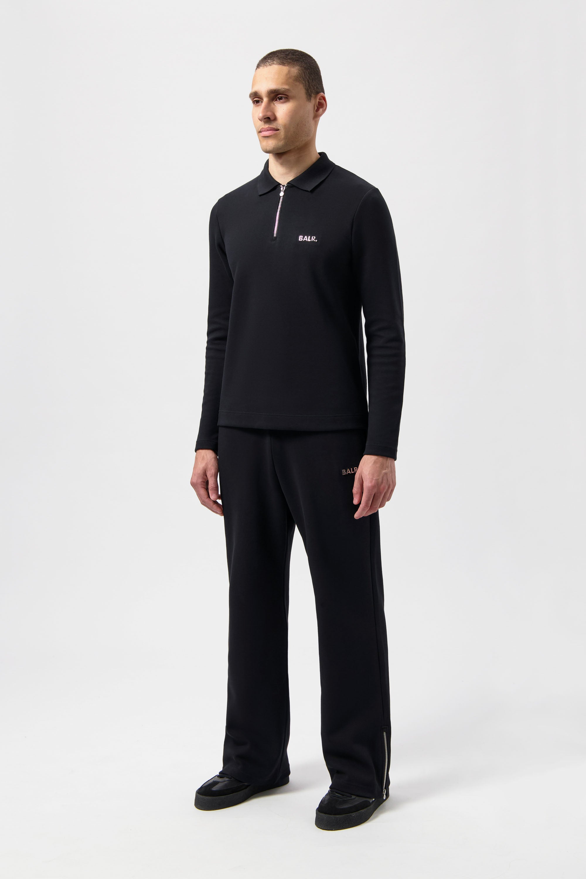 Polo à manches longues Regular Fit Q-Series Noir Jais