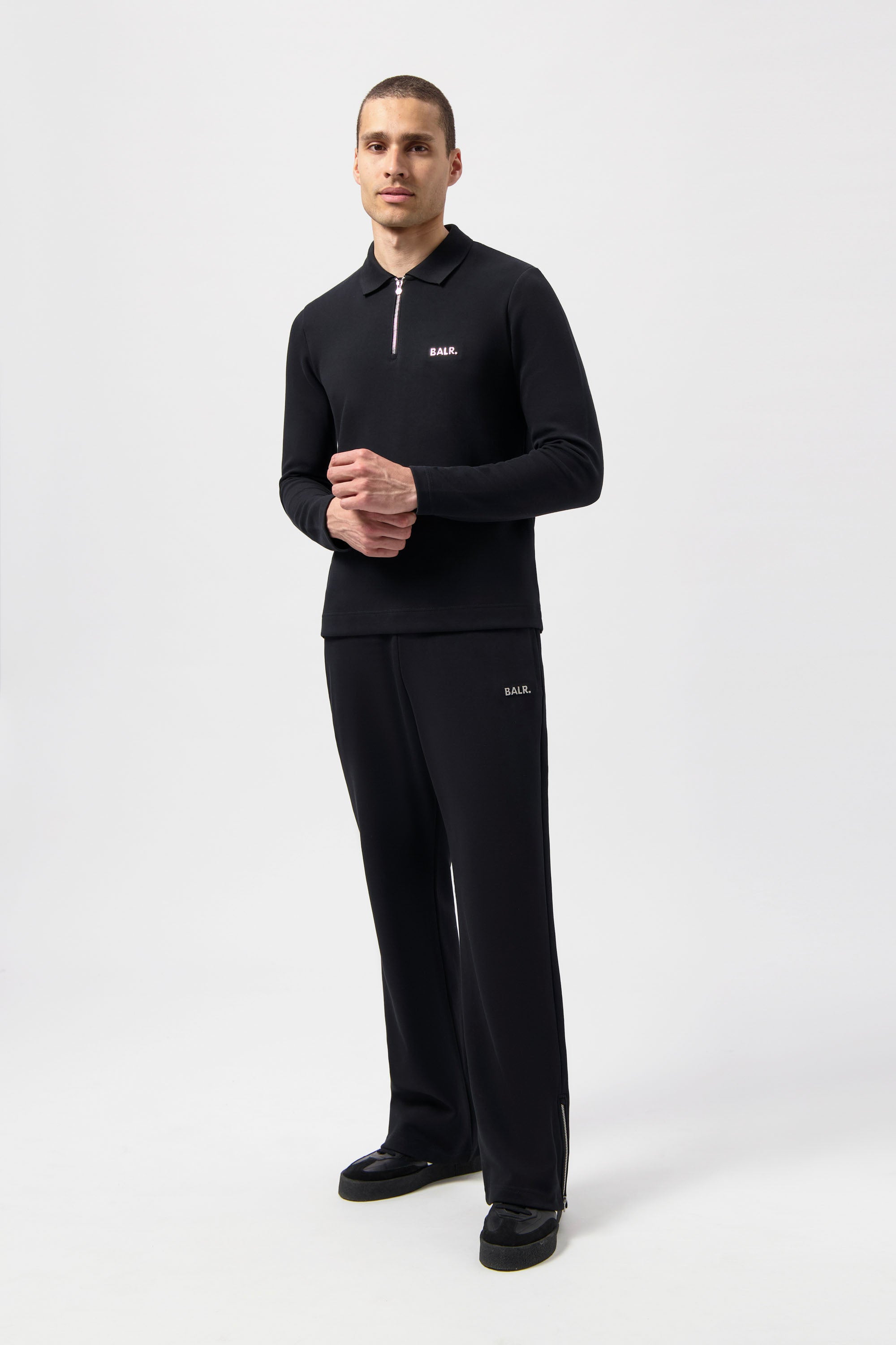 Polo à manches longues Regular Fit Q-Series Noir Jais