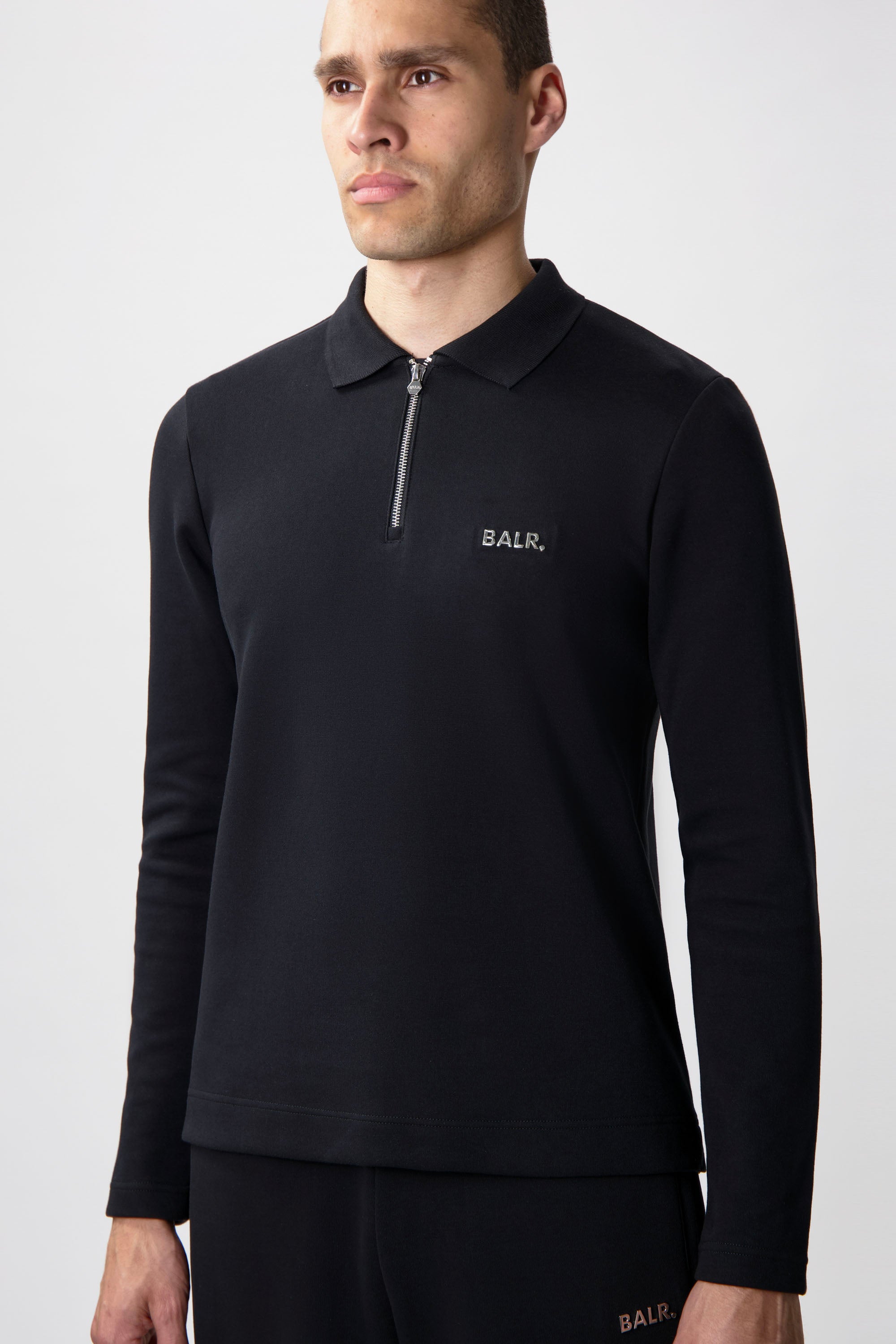 Polo à manches longues Regular Fit Q-Series Noir Jais
