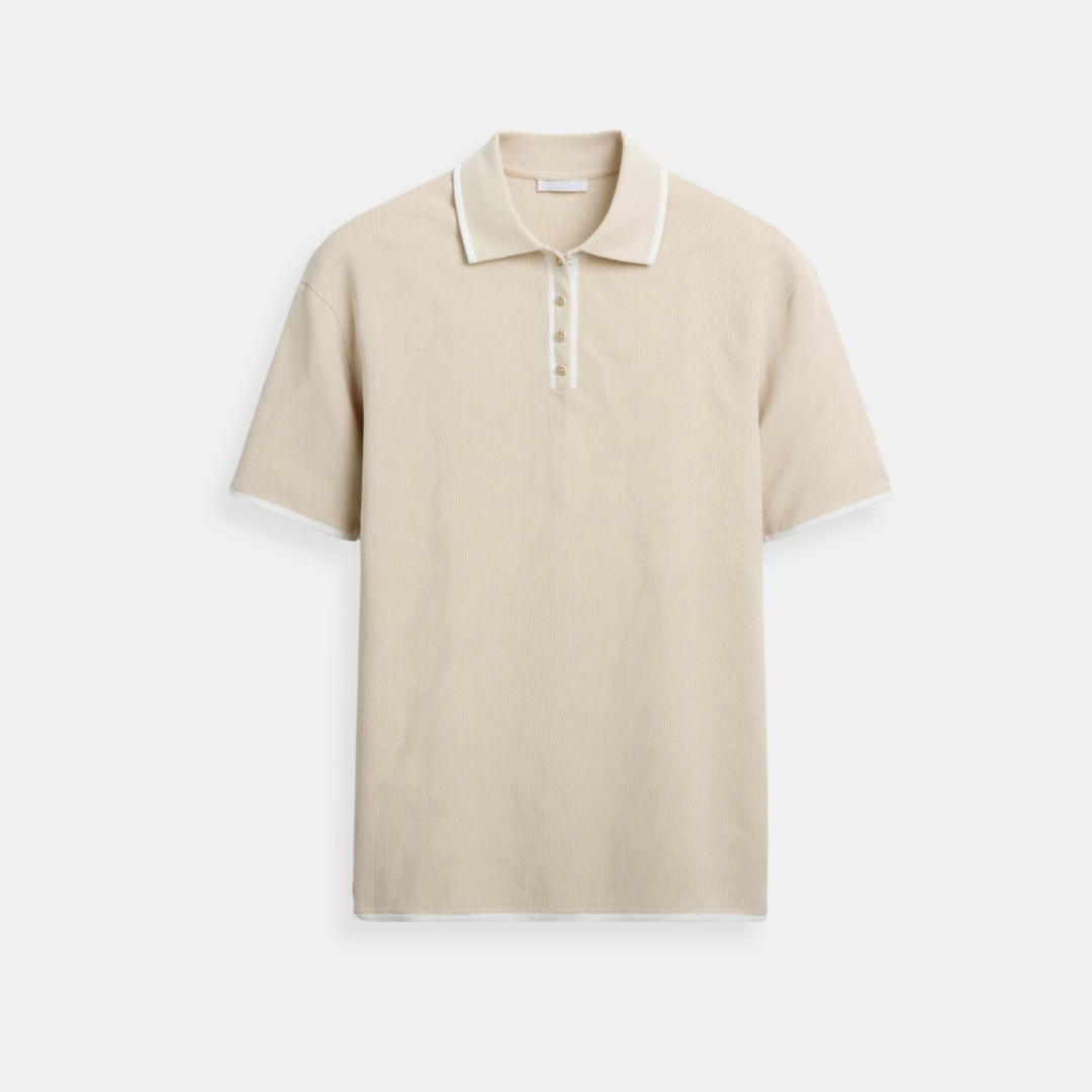 Polo à Boutons Contrastant avec Finition Élégante