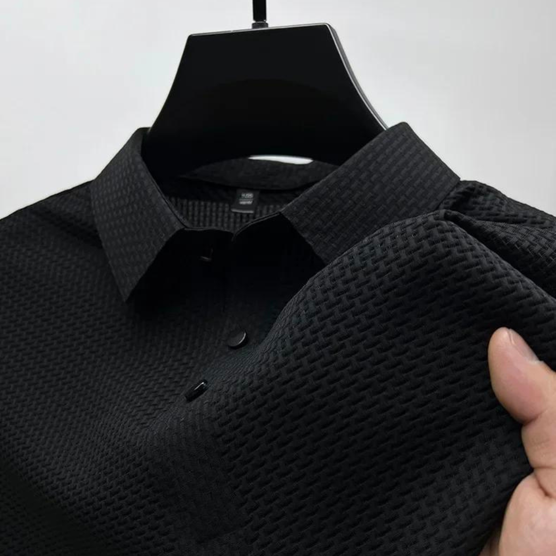 Polo Structuré à Manches Courtes Pour Hommes | Décontracté