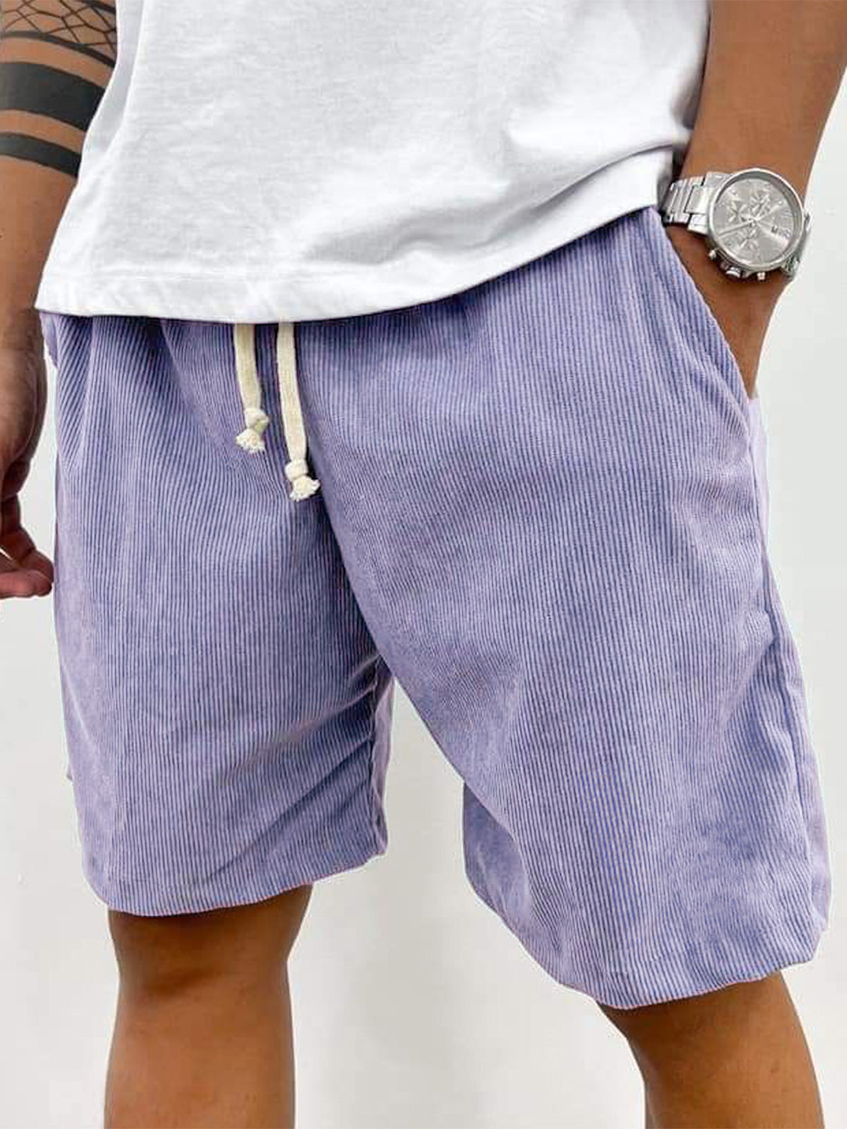 Shorts en velours côtelé stretch
