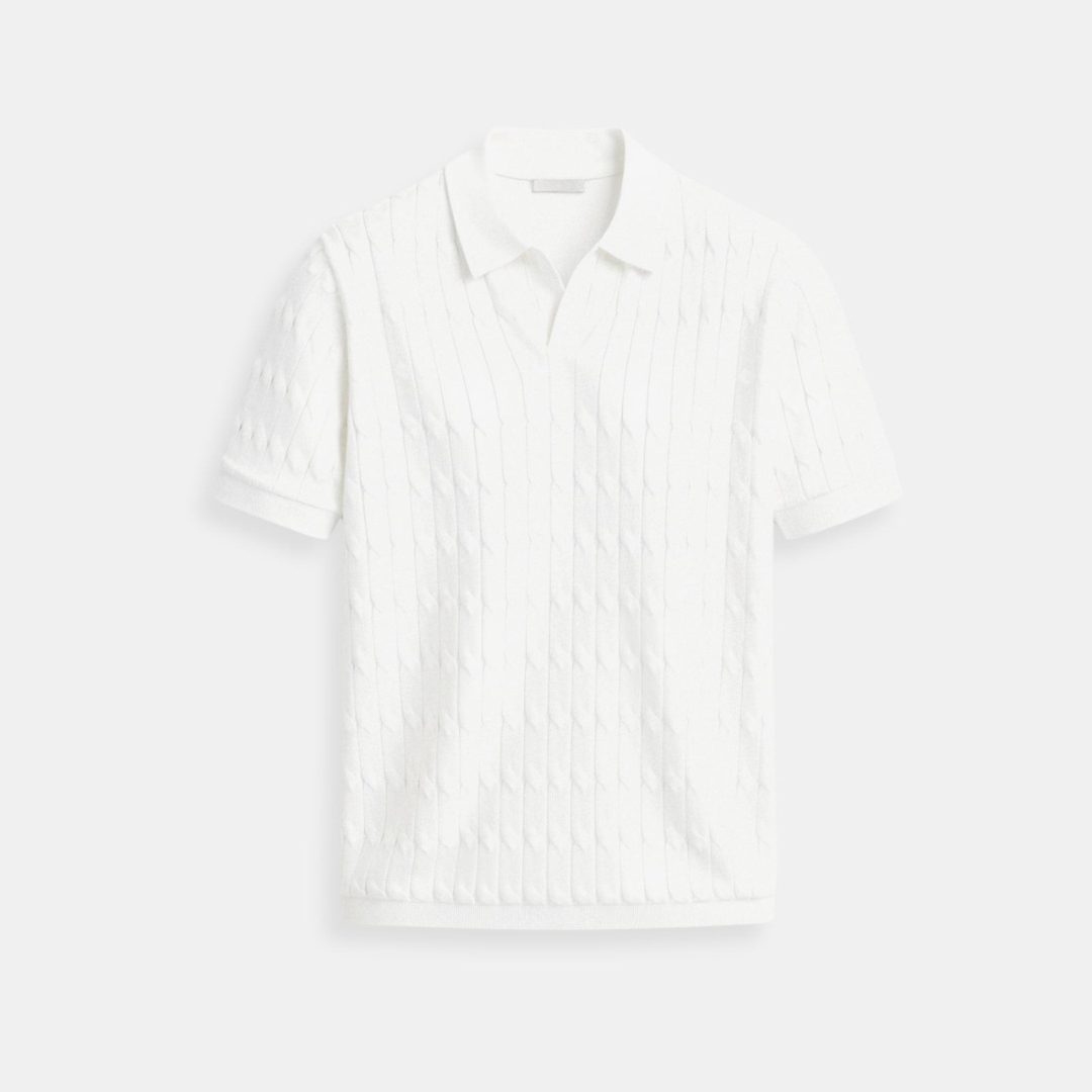 Polo en V côtelé Premium