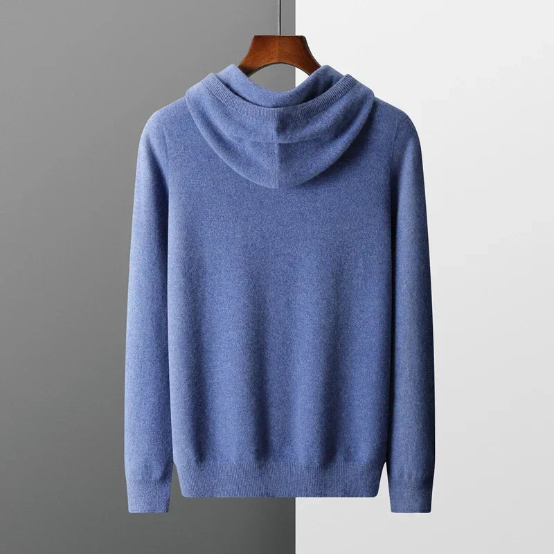 Pull à capuche 100 % cachemire