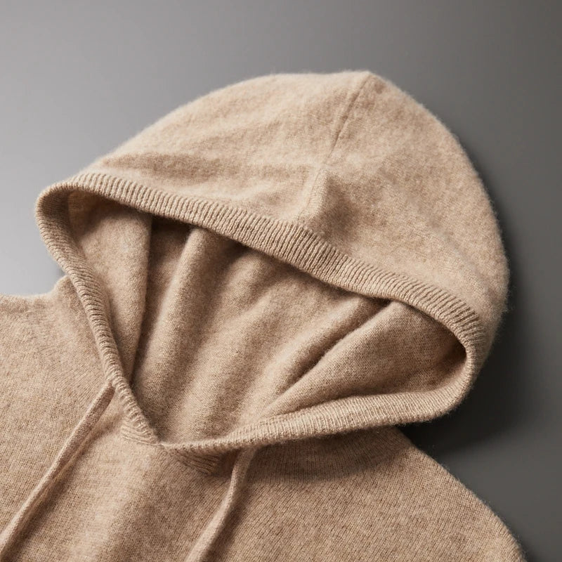 Pull à capuche 100 % cachemire