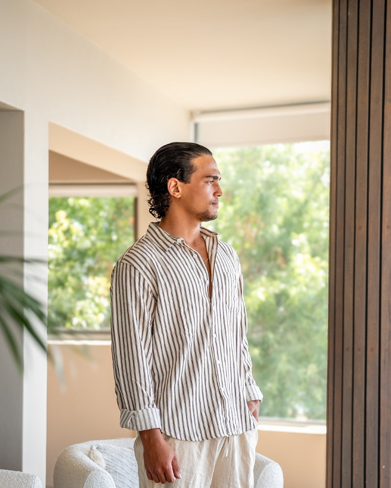 Chemise à rayures pour hommes
