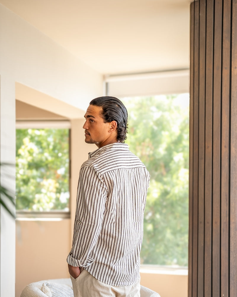 Chemise à rayures pour hommes