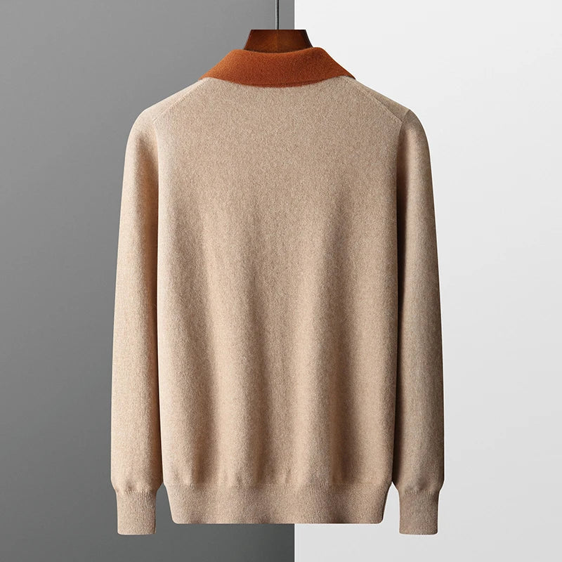 Polo zippé en 100% cachemire