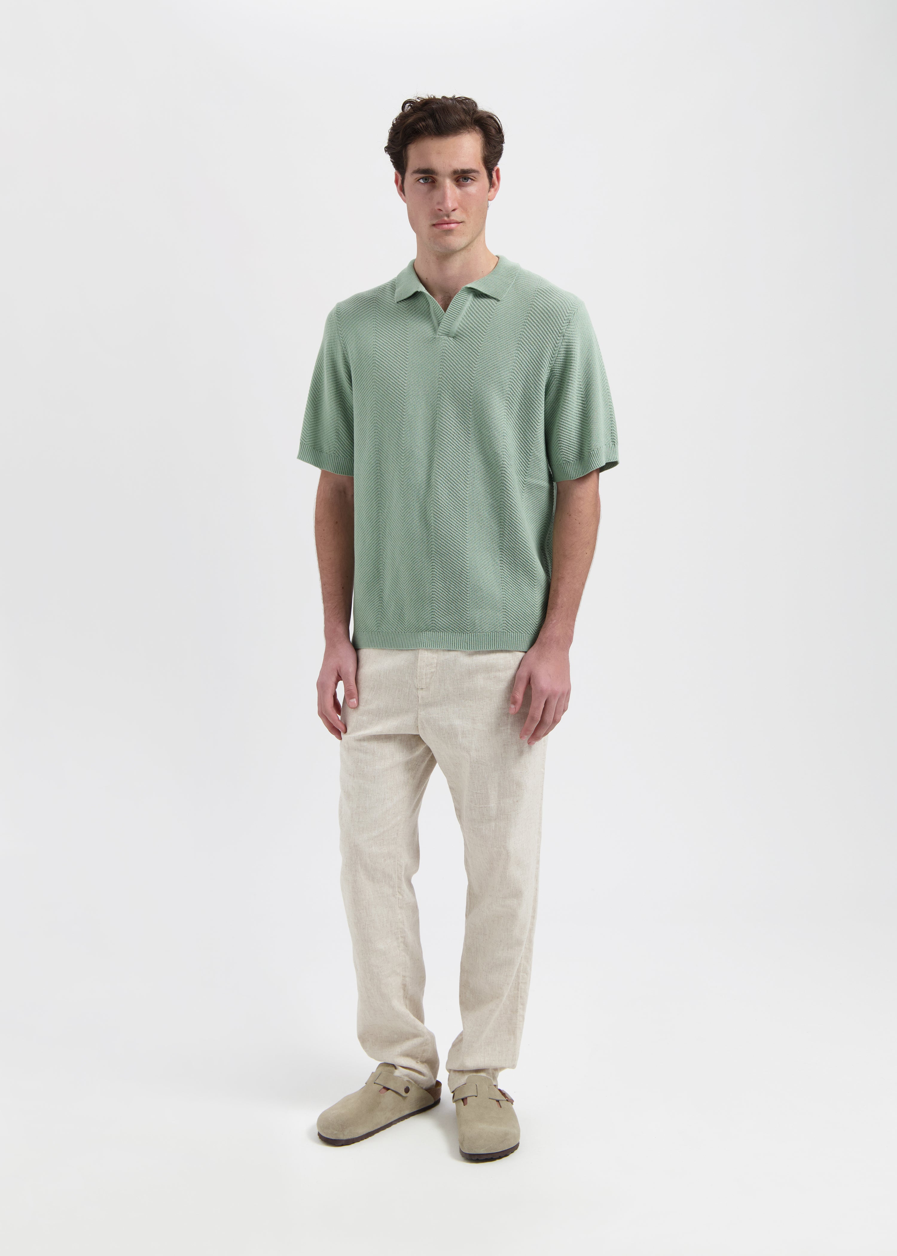 Polo Texturé - Vert Sauge