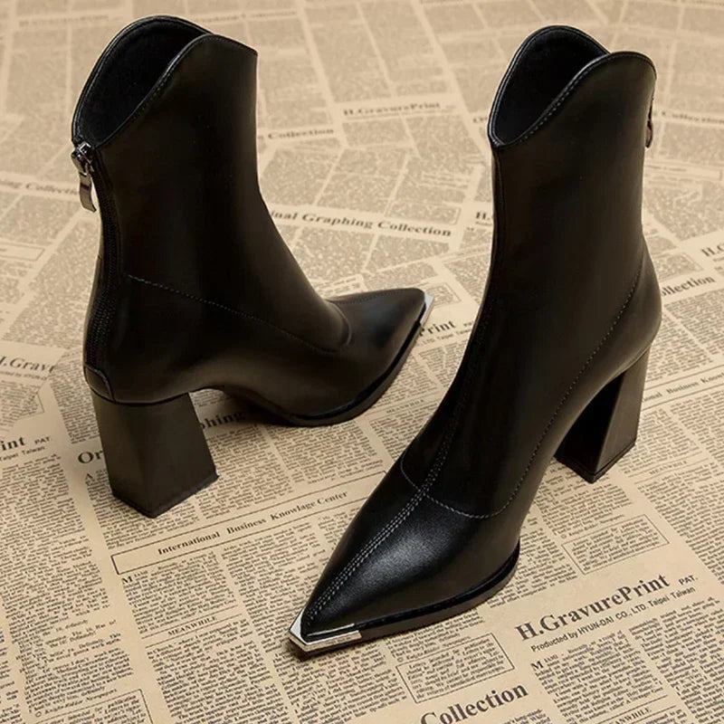 Bottines Chelsea à Embout Chromé