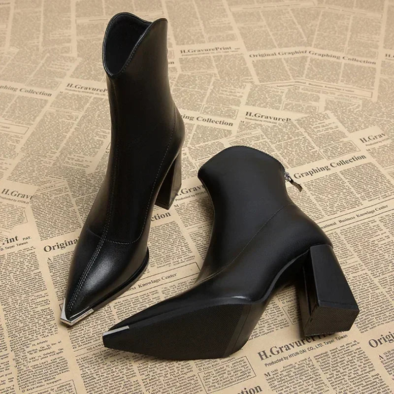 Bottines Chelsea à Embout Chromé