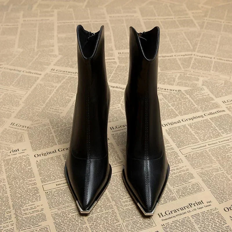 Bottines Chelsea à Embout Chromé