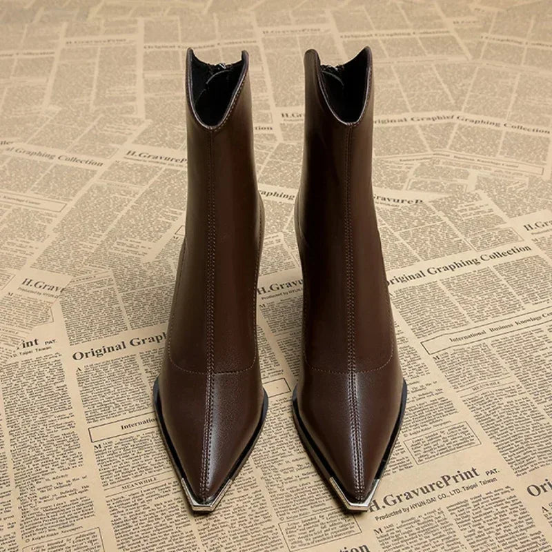 Bottines Chelsea à Embout Chromé