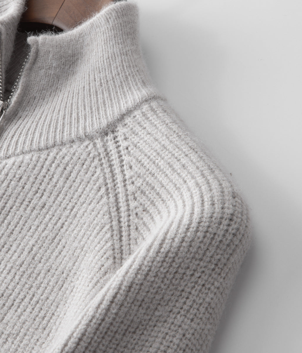 Cardigan zippé en laine mérinos 100%