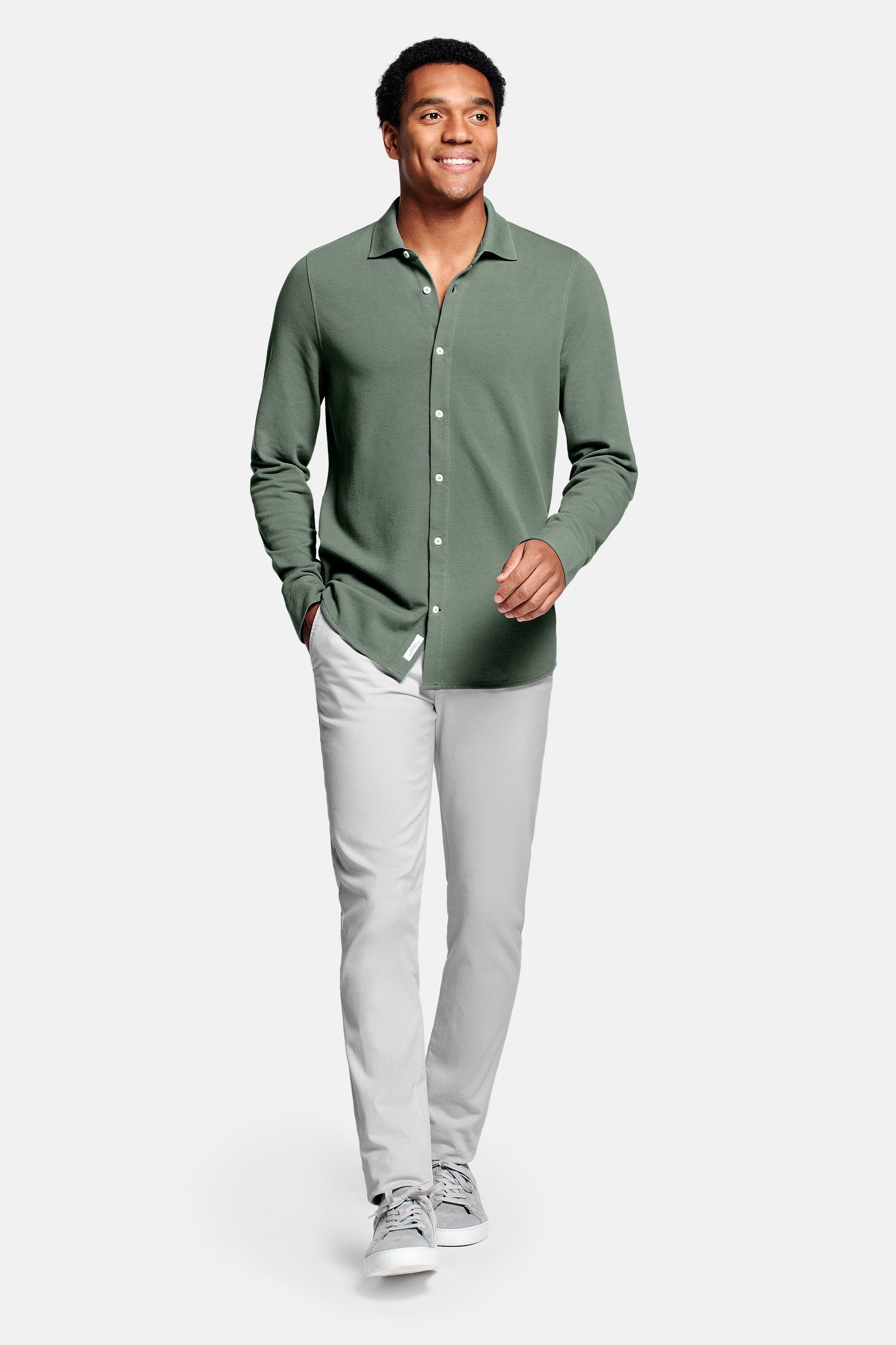 Chemise Piqué Verte