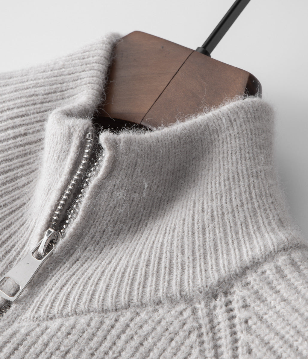 Cardigan zippé en laine mérinos 100%