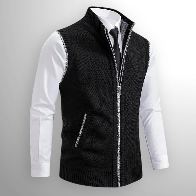 Gilet à zip complet en laine