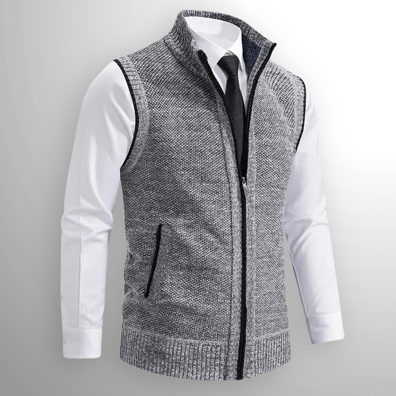 Gilet à zip complet en laine