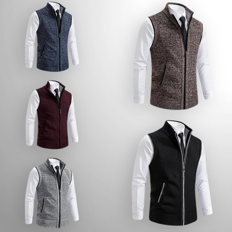 Gilet à zip complet en laine