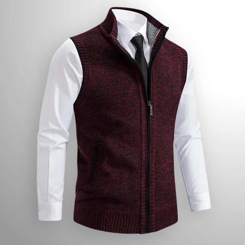 Gilet à zip complet en laine